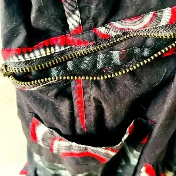 DESIGUAL EURO 36 WOMENS BLACK UNIQUE COLOR PATTERN ARTSY‎ BOHO COTTON DRESS - Picture 12 of 16